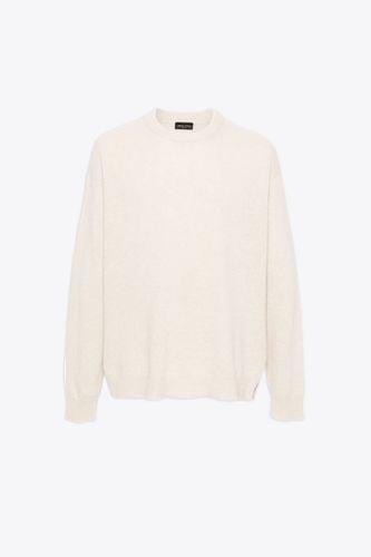 Girocollo Ml Comfy Off white cashmere blend relaxed fit sweater - Roberto Collina - Modalova