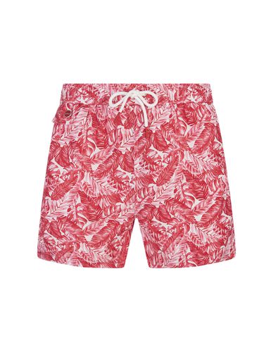 White Swim Shorts With Foliage Print - Kiton - Modalova