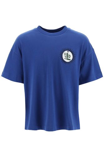 Blue Cotton Oversize T-shirt - Emporio Armani - Modalova