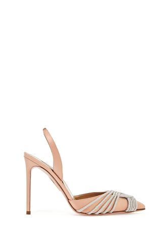 Embellished Satin Gatsby Sling 105 Pumps - Aquazzura - Modalova