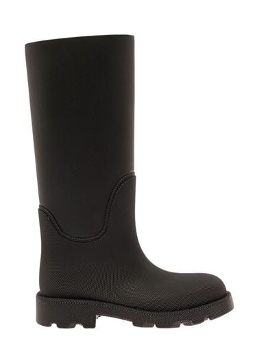 Marsh Rainboots With Grained Texture In Rubber Woman - Burberry - Modalova