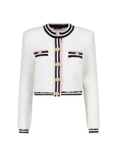 Buttoned Rnd Collar Maze Monogram Jacket - Balmain - Modalova