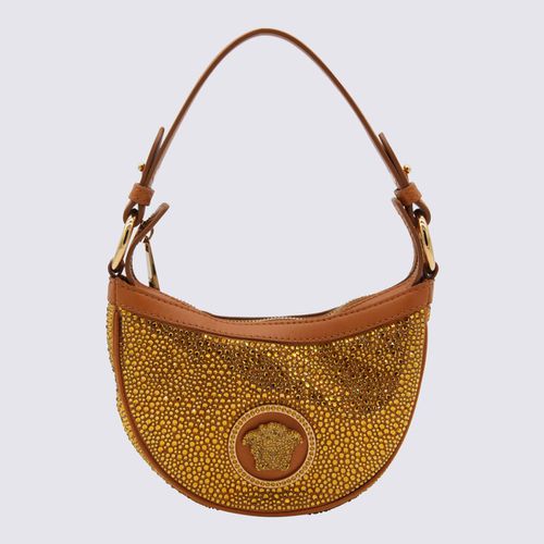 Caramel Viscose And Silk Blend Repeat Shoulder Bag - Versace - Modalova