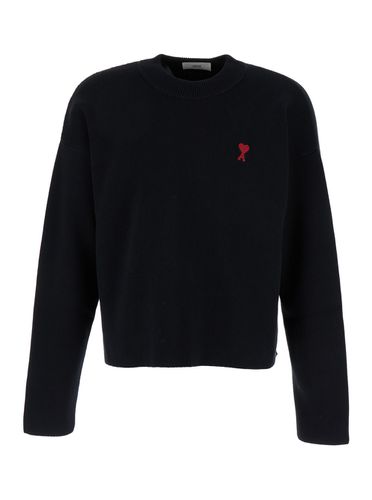 Crewneck Sweatshirt With Adc Embroidery In Cotton Blend Man - Ami Alexandre Mattiussi - Modalova