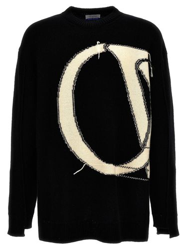 Off- Off Intarsia-logo Crewneck Sweater - Off-White - Modalova