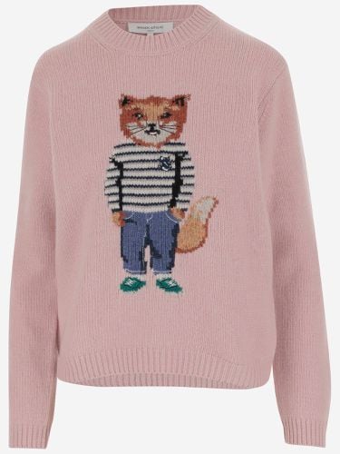 Fox Pattern Wool Sweater - Maison Kitsuné - Modalova