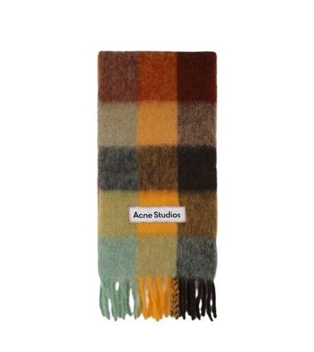 Logo Patch Checked Scarf - Acne Studios - Modalova