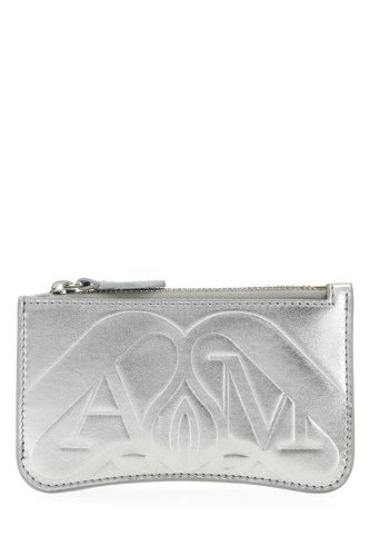Silver Leather Card Holder - Alexander McQueen - Modalova