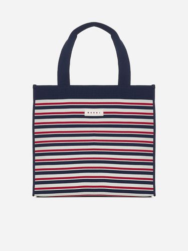 Striped Canvas Medium Shopping Bag - Marni - Modalova