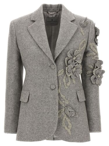 Floral Embroidery Single-breasted Blazer - Ermanno Scervino - Modalova