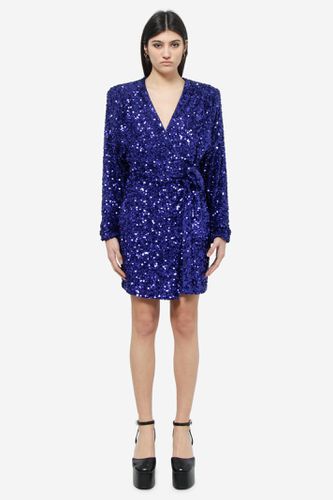 Mini Wrap Dress With All-over Sequins In Stretch Polyester Woman Rotate - Rotate by Birger Christensen - Modalova