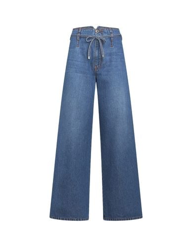 Etro Blue Culotte Jeans With Belt - Etro - Modalova