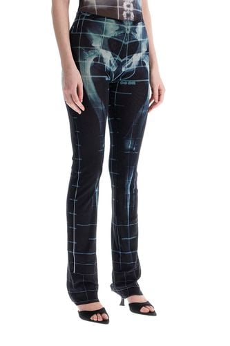 Black Polyamide Pants With Skeleton Print - Jean Paul Gaultier - Modalova