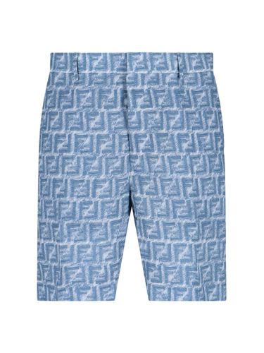 Fendi Logo Linen Shorts - Fendi - Modalova