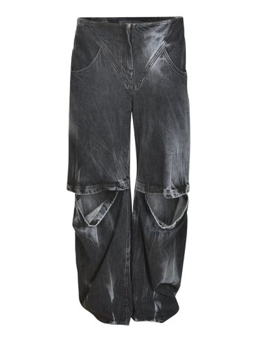 Cut-out Detail Stonewashed Jeans - Alessandro Vigilante - Modalova