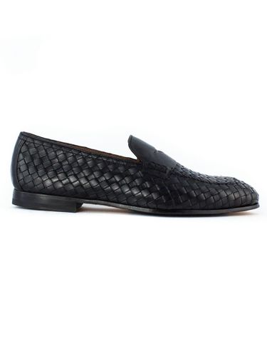 Black Leather Penny Loafers Doucals - Doucal's - Modalova