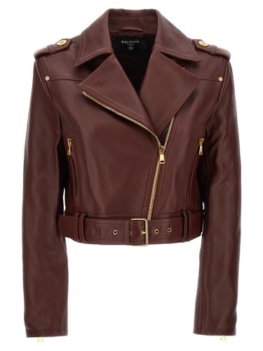 Balmain Leather Jacket - Balmain - Modalova