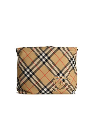 Check Beige Cotton Blend Clutch Bag - Burberry - Modalova