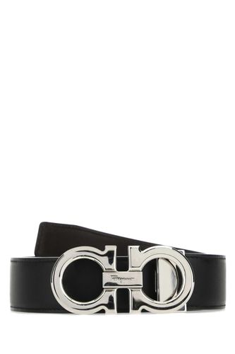 Black Leather Reversible Belt - Ferragamo - Modalova