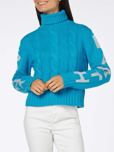 Woman Turtleneck Braided Sweater With Saint Barth Jacquard - MC2 Saint Barth - Modalova