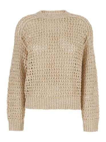 Open Knit Crewneck Jumper - Brunello Cucinelli - Modalova