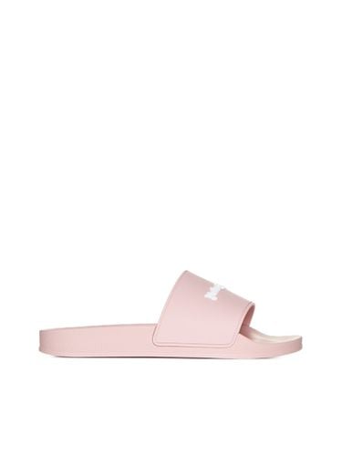 Pink And White Rubber Slides - Palm Angels - Modalova