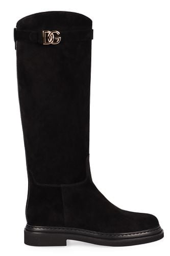 Suede Knee High Boots - Dolce & Gabbana - Modalova