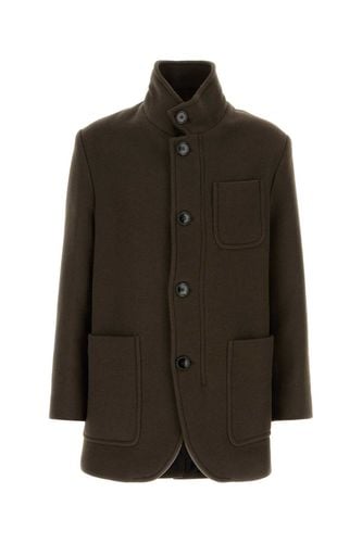 Brown Wool Coat - Ami Alexandre Mattiussi - Modalova