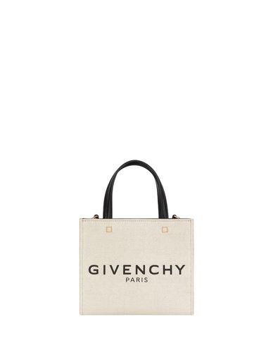G-tote Mini Bag In Beige And Black Canvas - Givenchy - Modalova