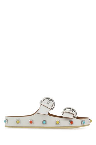 Chalk Leather Crown Me Slippers - Etro - Modalova