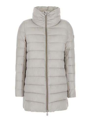 Lydia Down Jacket With High Neck And Logo Patch On The Sleeve In Tech Fabric Woman - Save the Duck - Modalova