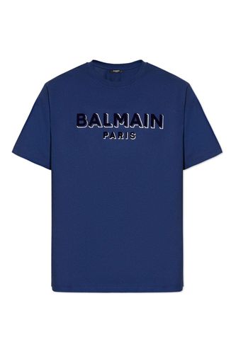 Logo Printed Crewneck T-shirt - Balmain - Modalova