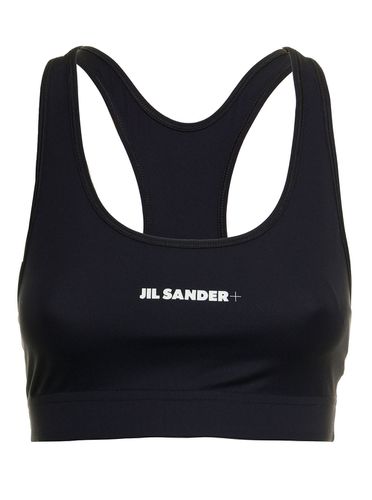 Womans Blackstretch Fabric Top With Logo - Jil Sander - Modalova