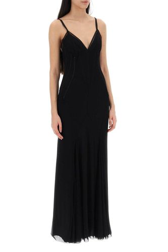 V-neck Tulle Maxi Dress - Dolce & Gabbana - Modalova