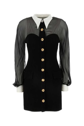 Crepe And Chiffon Blazer Dress - Versace - Modalova