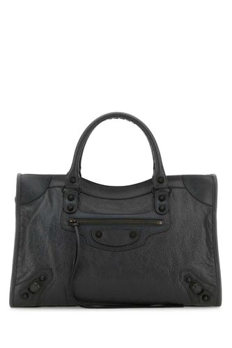 Dark Grey Leather Medium Le City Handbag - Balenciaga - Modalova