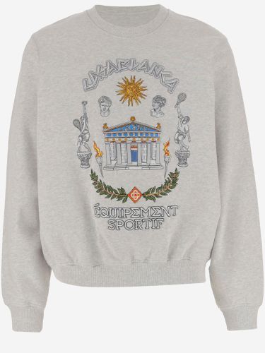 Stretch Cotton Sweatshirt With Print - Casablanca - Modalova