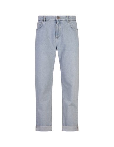 Light Denim Regular Fit Jeans - Balmain - Modalova