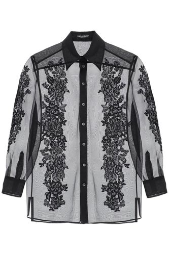 Organza Shirt With Lace Inserts - Dolce & Gabbana - Modalova