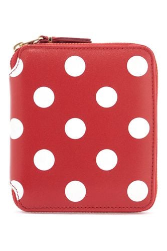 Red Polka Dot Calfskin Wallet With Zip - Comme des Garçons Wallet - Modalova