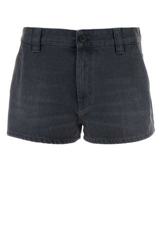 Miu Miu Dark Grey Drill Shorts - Miu Miu - Modalova