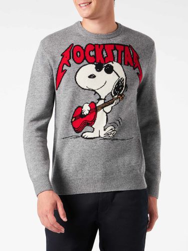 Man Crewneck Sweater With Snoopy Rockstar Jacquard Print Snoopy - peanuts Special Edition - MC2 Saint Barth - Modalova