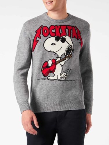 Man Crewneck Sweater With Snoopy Rockstar Jacquard Snoopy - peanuts Special Edition - MC2 Saint Barth - Modalova