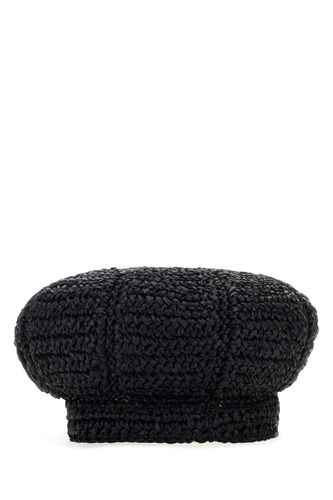 Prada Black Rafia Baker Boy Hat - Prada - Modalova