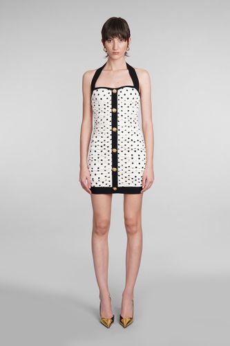 Balmain Dress In White Viscose - Balmain - Modalova