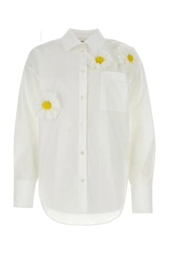 MSGM White Poplin Shirt - MSGM - Modalova