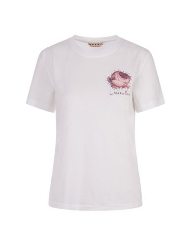 T-shirt With Flower Application - Marni - Modalova