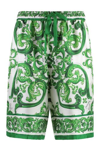 Printed Silk Bermuda Shorts - Dolce & Gabbana - Modalova