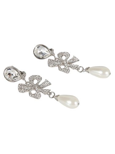 Diamond & Pearl Embellished Earrings - Alessandra Rich - Modalova