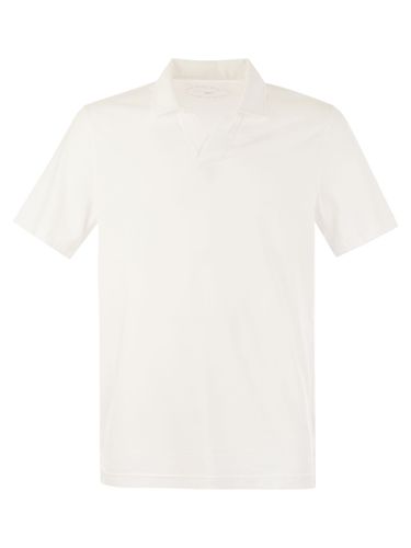Cotton Polo Shirt With Open Collar - Fedeli - Modalova